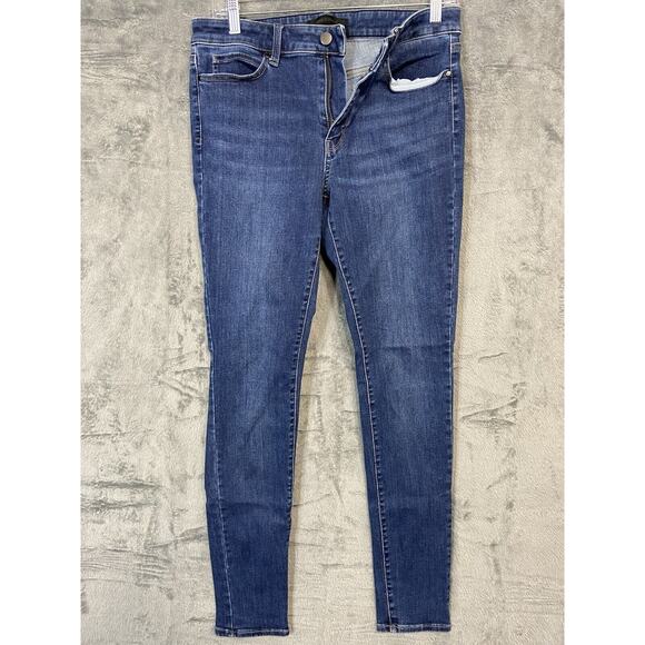 Uniqlo Jeans Womens 30x32 Blue Skinny Tapered High Rise Ultra Stretch Denim - Picture 1 of 16